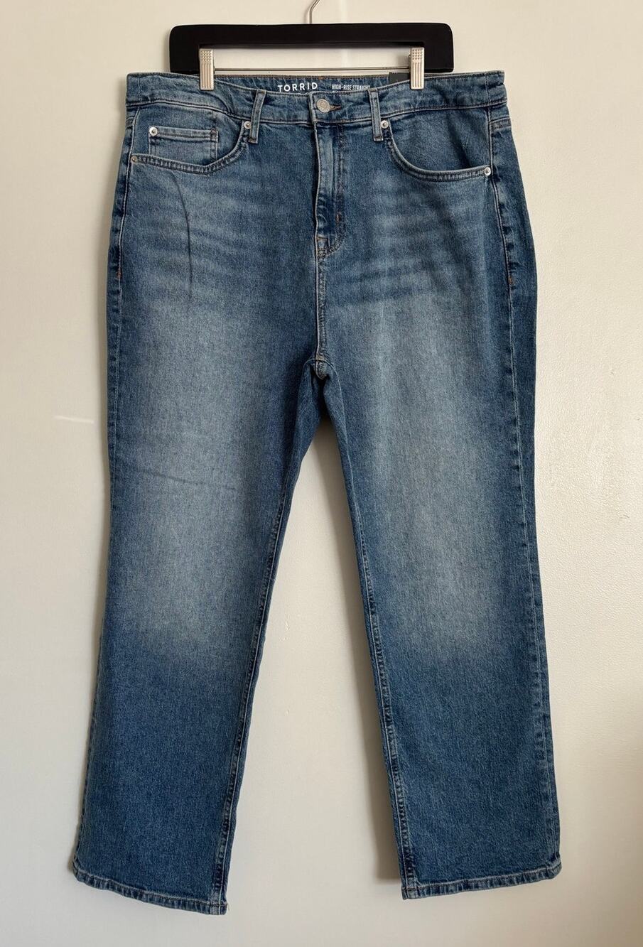 Torrid Mid Wash High Rise Straight Classic Denim Jeans 14S